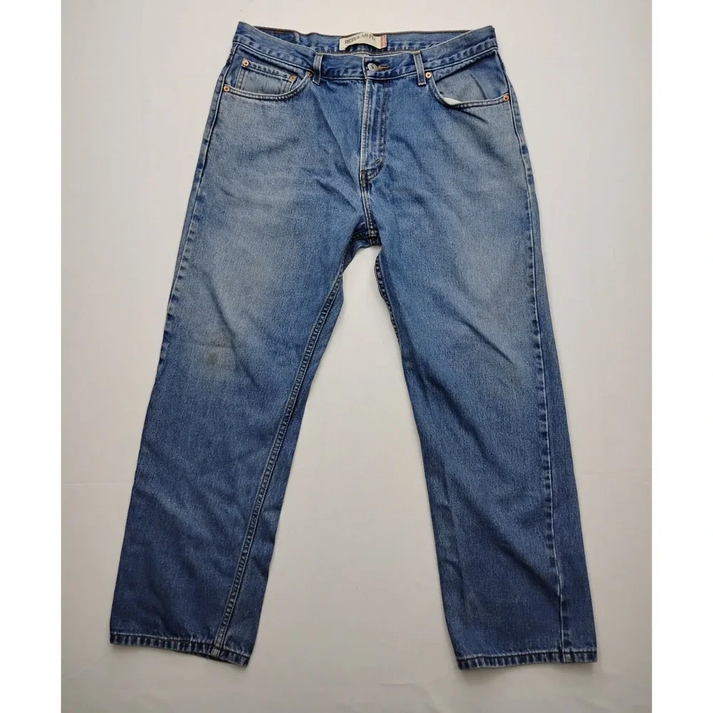 Mens Levis 505 Blue Jeans Regular Fit Straight Leg Mens 36x30  Y2K 2007